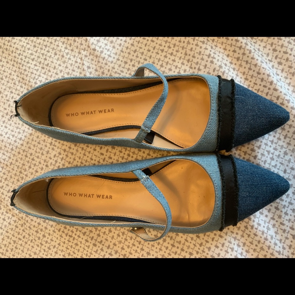 NWOT Denim flats